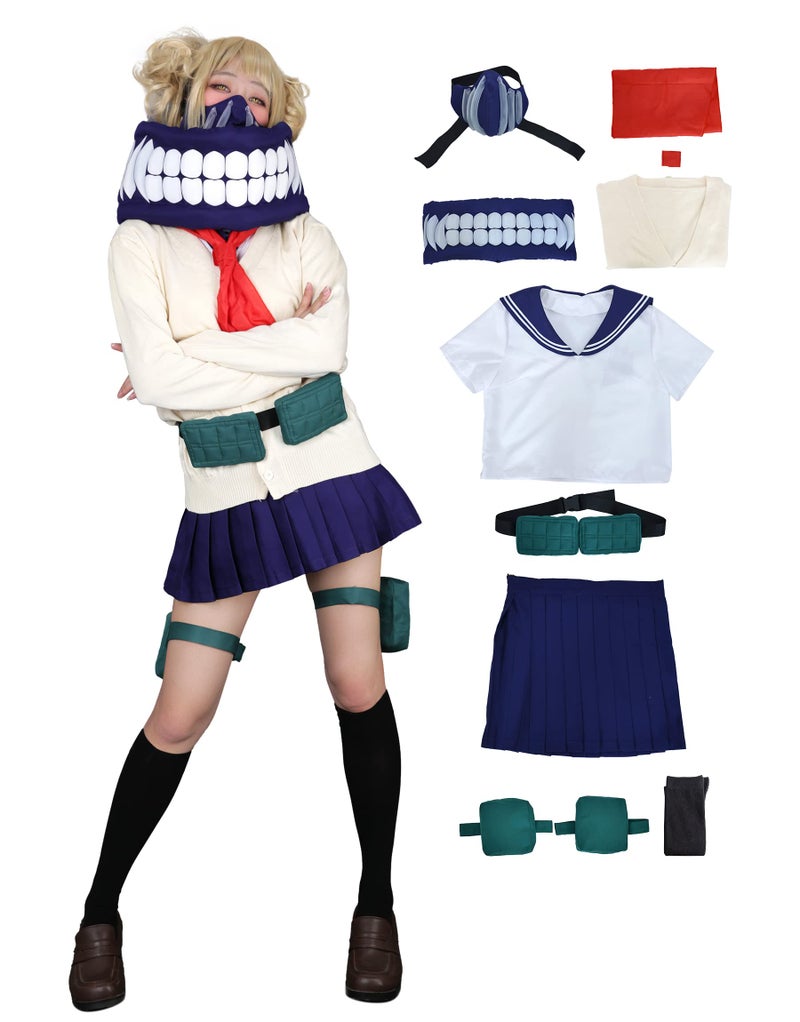 miccostumes Women's Costume Student Cosplay Deluxe JK School Uniform With Mask Scarf And Leg-straps (S) - Image 1